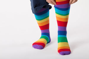 Wear Rainbow Odd Duck Compression Socks to Support Pride