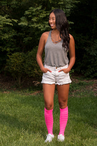 Step into Bold Fashion with Vibrant Pink Compression Socks from Odd Duck Socks